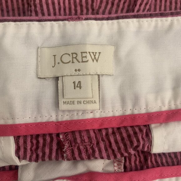 J.CREW WOMEN'S PLUS BURGUNDY/PINK STRIPED SHORTS SIZE 14-EUC - Picture 6 of 7